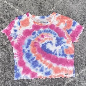Cropped Tye Dye Lettuce Tee